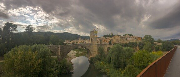  Banners on Besalú in the Garrotxa Hills of Catalonia. 