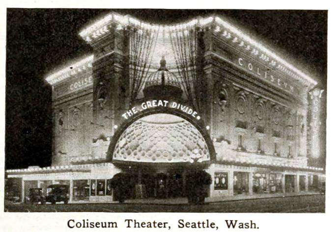 The Grand Coliesum Theater on Pike & 5th Ave. in Seattle circa 1916