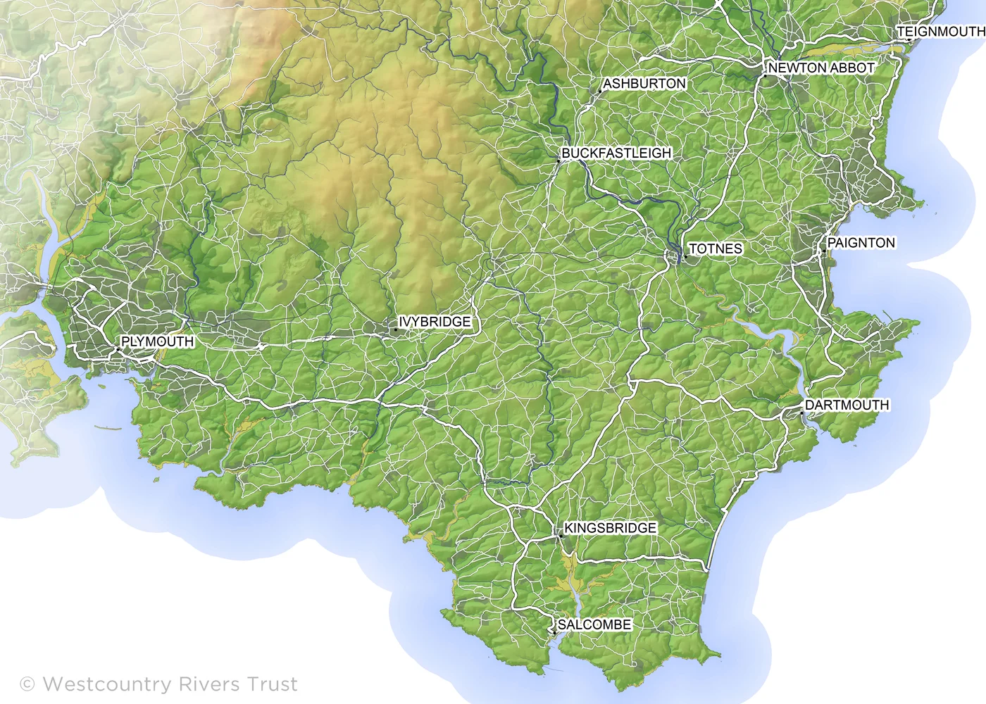  Beautiful map of Devon by the  Bioregional Centre  created by the Westcountry Rivers Trust 